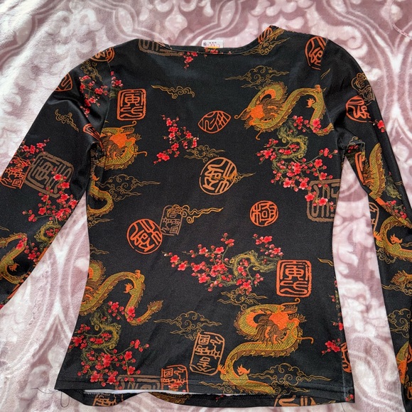 Y2K printed long sleeve top - Picture 4 of 4